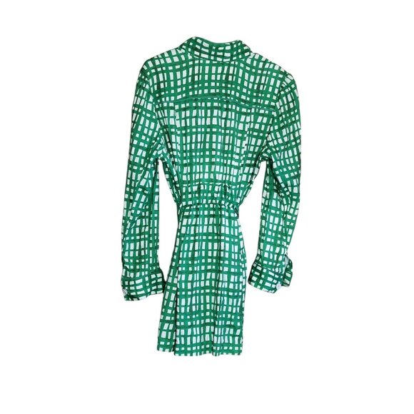 Cabi CIRCUit Green & White Linen Trench Coat Jacket or Dress Size Large - Picture 3 of 12